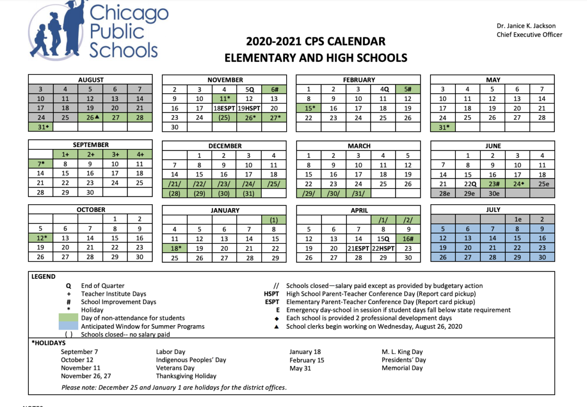 CPS 20202021 School Calendar Chicago School Options