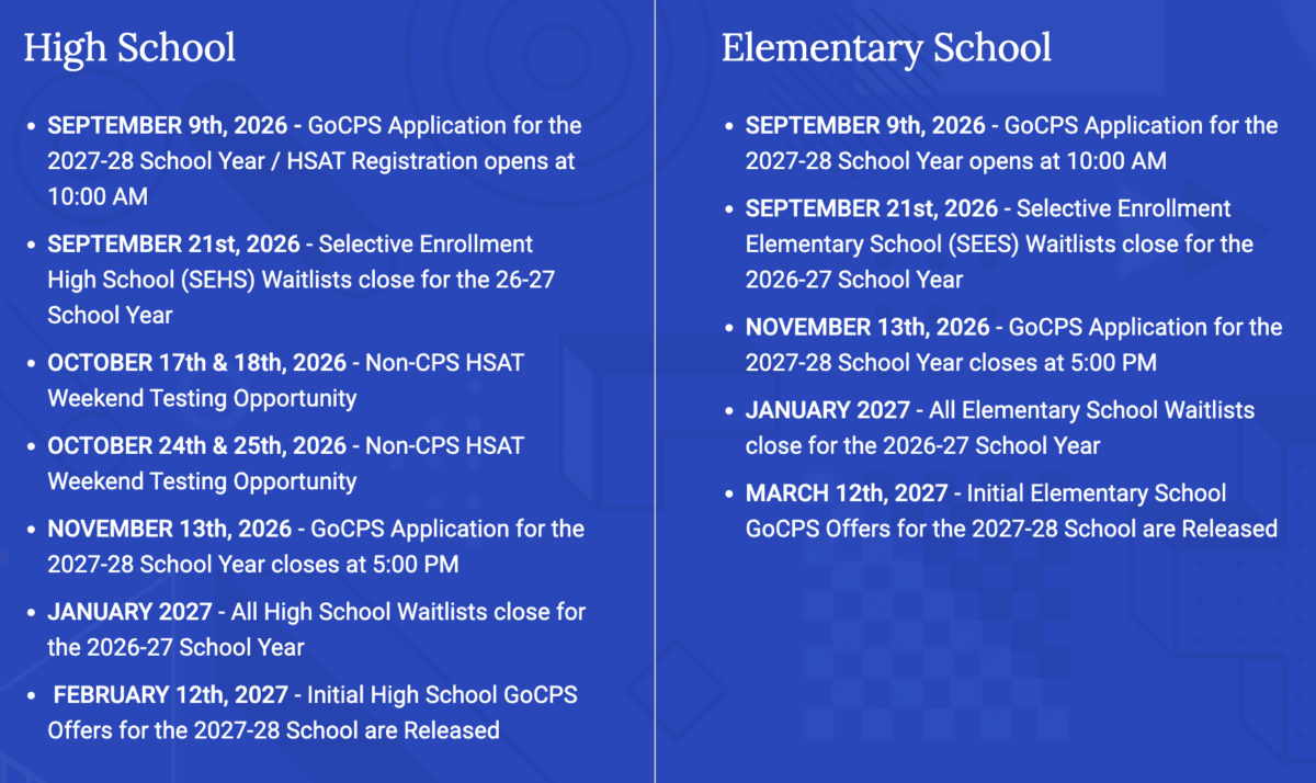 CPS 2027-2028 Kindergarten through 9th Application Dates Announced